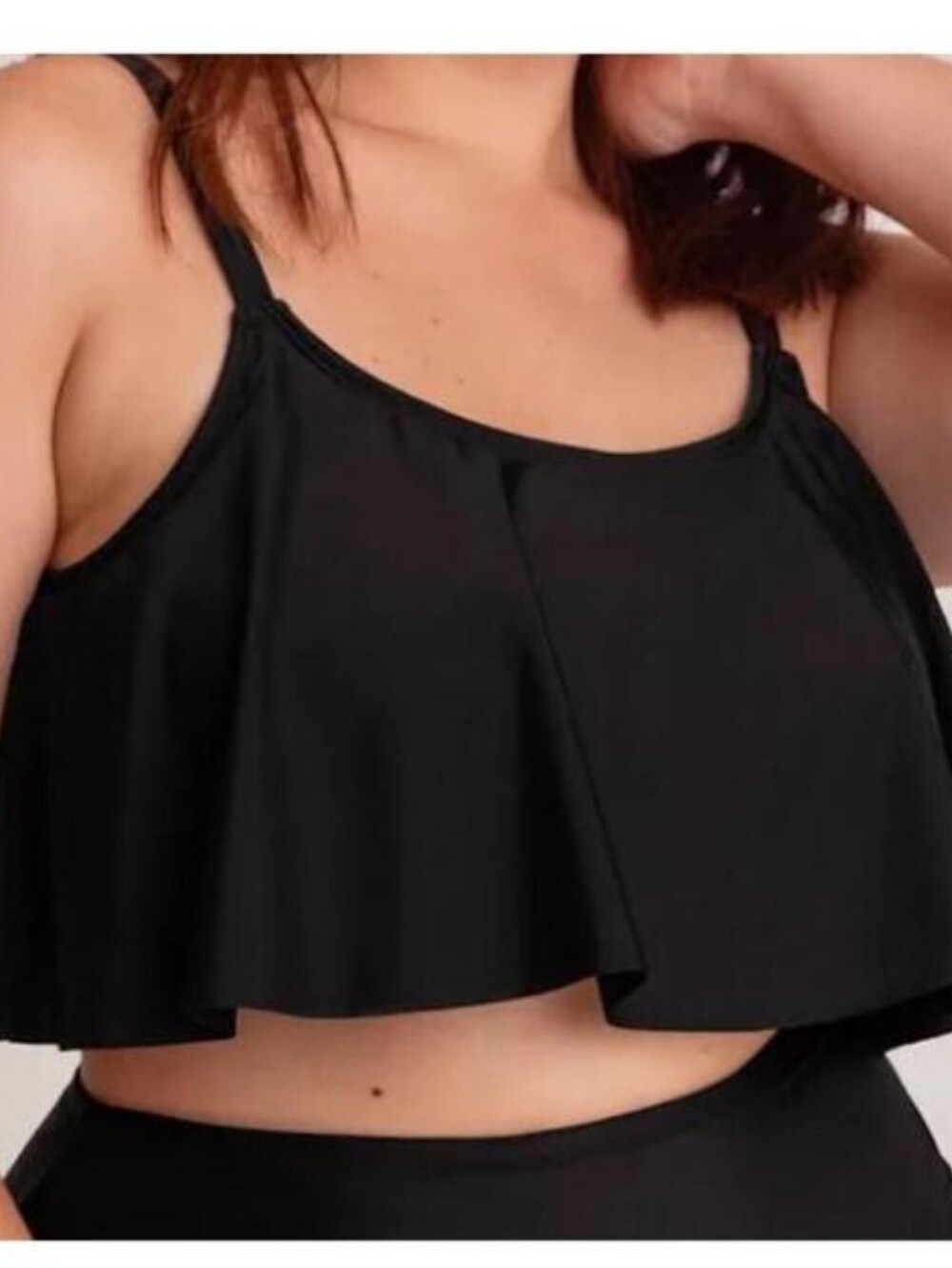 Shapermint Ruffled Swim Bikini Top - 2X